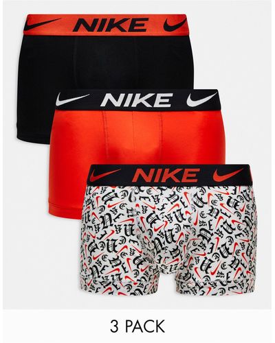 Nike – dri-fit essential – 3er-pack mikrofaser-unterhosen - Rot