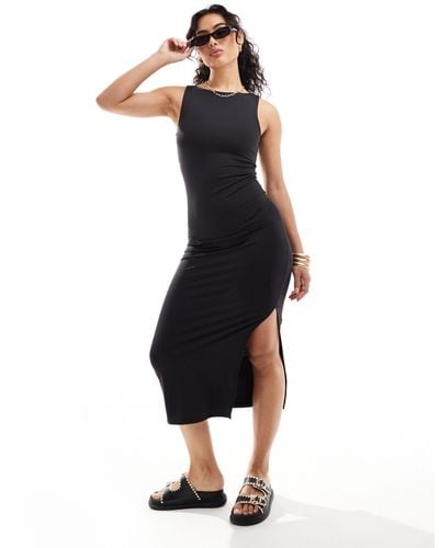ONLY Seamless Boat Neck Maxi Dress - Black