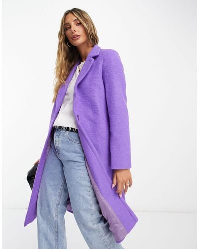 Helene Berman Classic Wool Blend University Coat - Purple