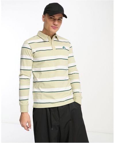 Only & Sons Polo stile rugby a righe beige - Neutro