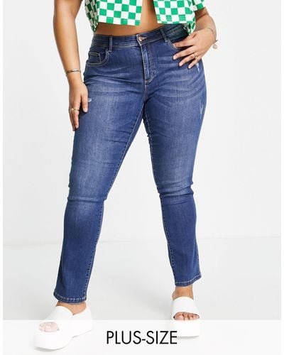 ONLY Only - Plus - Carlauw Life - Slim-fit Jeans Van Denim Met Normale Pasvorm - Blauw