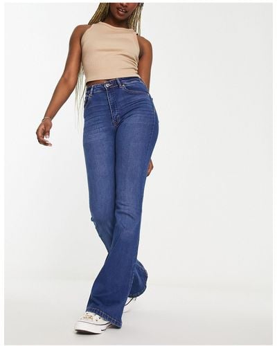 Pull&Bear Flared Jeans Met Hoge Taille - Blauw