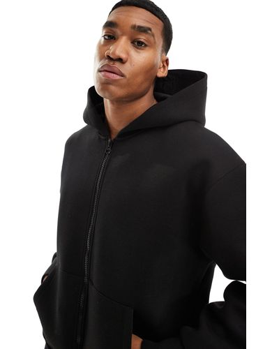 ASOS Super Oversized Scuba Hoodie With Zip - Black