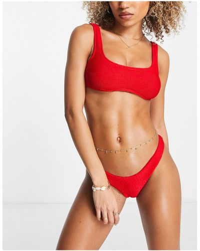Free Society Crop top effet froissé - Rouge