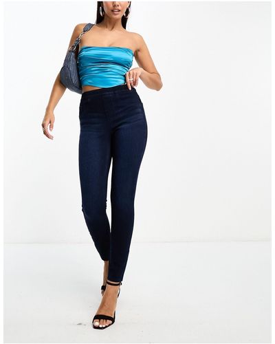 Spanx – knöchellange leggings im jeans-stil - Blau
