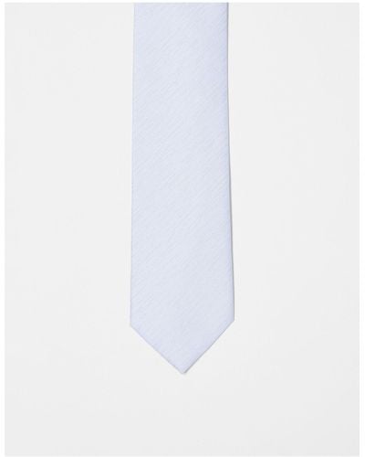 French Connection Plain Woven Tie - White