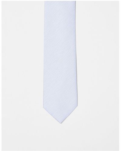 French Connection – schlichte krawatte aus em webstoff - Weiß