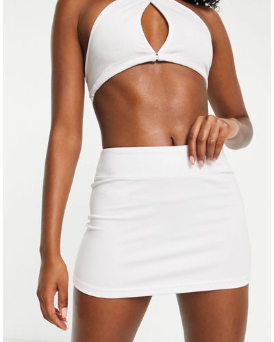 Collusion Mini-jupe ultra courte en jersey structuré - Blanc