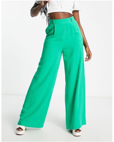 Flounce London Pantalon d'ensemble large à taille haute - vif - Vert