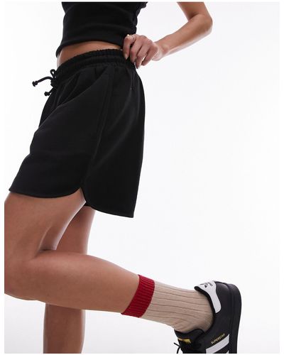 TOPSHOP Trackie Shorts - Black