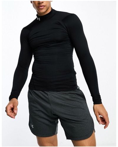 Under Armour Cold Gear Armour Long Sleeve Mock Neck Compression T-shirt - Black