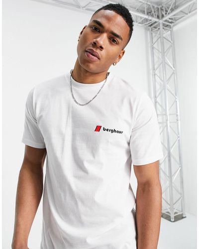 Berghaus Dean street - t-shirt unisex bianca con logo original heritage sul davanti e sul retro - Bianco