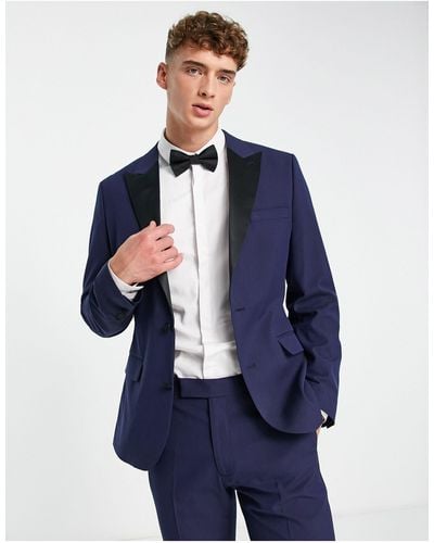 ASOS Skinny Tuxedo Suit Jacket - Blue