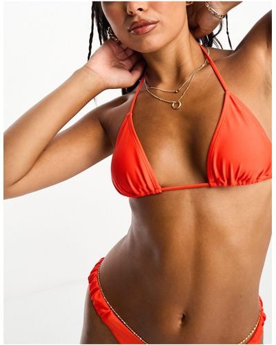 NA-KD X Jasmin Azizam Triangle Bikini Top - Orange