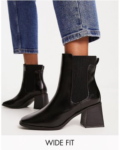 Simply Be Wide Fit Heeled Chelsea Ankle Boots - Blue