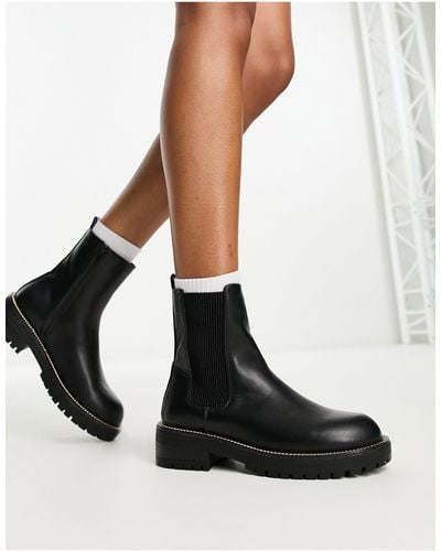 New Look Pu Chain Detail Chelsea Boot - Black