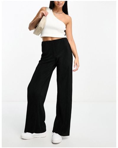 Mango High Waist Elasticated Waist Slouchy Pants - Black