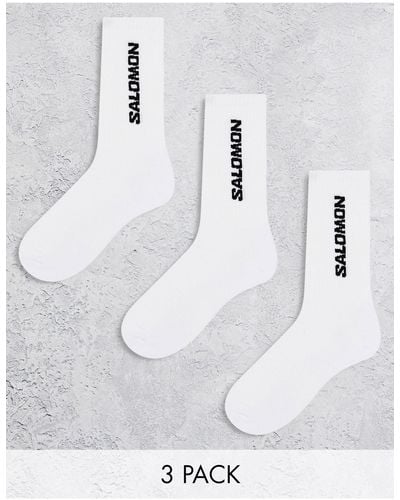 Salomon Confezione da 3 paia di calzini bianchi unisex - Bianco