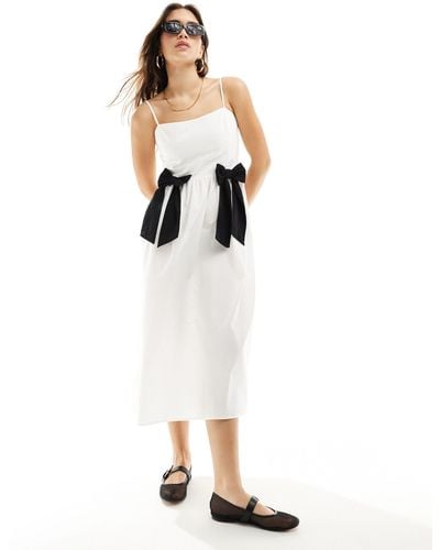 ASOS Cotton Poplin Midi Dress - White