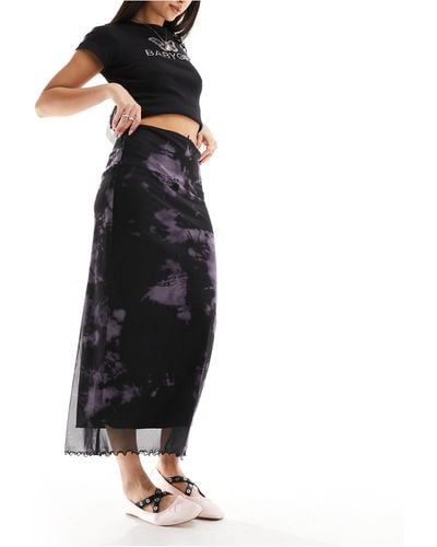 ASOS Mesh Midi Skirt - Black