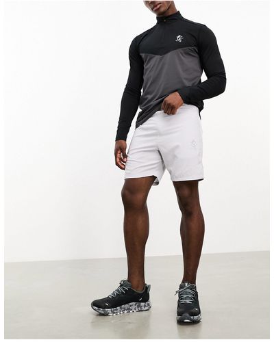 Gym King React - pantaloncini da 6,5 pollici grigi e bianchi - Nero
