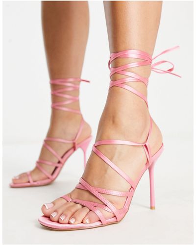 SIMMI Simmi london – una – sandalen aus satin - Pink