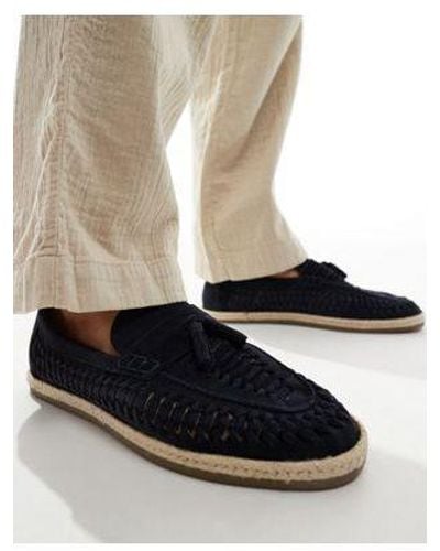River Island Espadrille Woven Loafers - Black