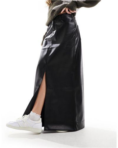 JJXX Faux Leather Maxi Skirt - Black