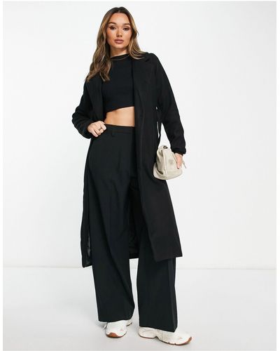 Naanaa Belted Coat - Black
