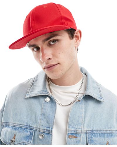 ASOS Fitted Cap With Y2k Embroidery - Red