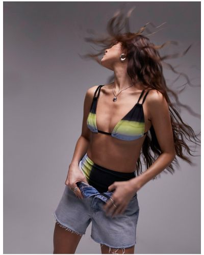 TOPSHOP – triangel-bikinioberteil mit em ombre-print - Grau