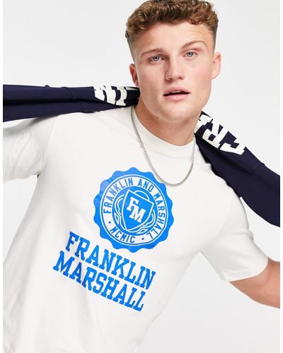 Franklin & Marshall T-shirt Met Logo - Blauw