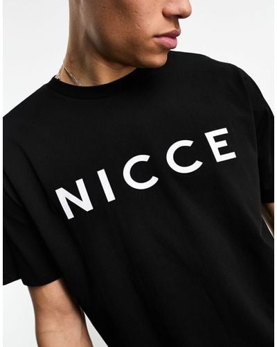 Nicce London – t-shirt mit logo auf der brust - Schwarz