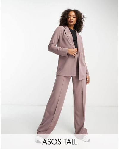 ASOS Asos Design Tall Jersey Slouchy Suit Blazer - Pink