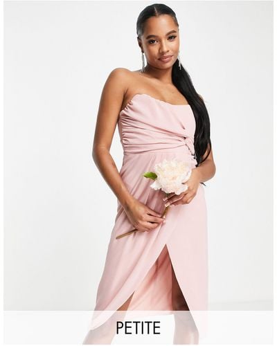 TFNC London – bridesmaid – noee – trägerloses brautjungfern-wickelkleid - Pink