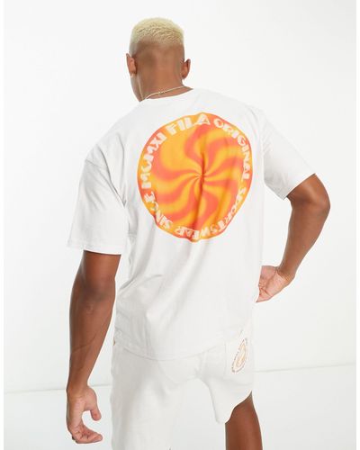 Fila Haze - t-shirt oversize avec imprimé au dos - Blanc