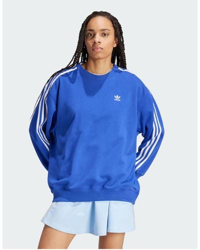 adidas Originals 3-stripes Oversized Crew Sweatshirt - Blue