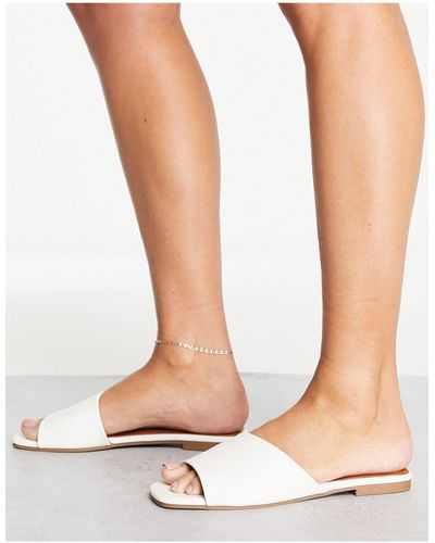 New Look Leather Look Mules - White