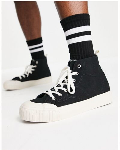 Schuh Webb - Hoge Canvas Sneakers - Zwart