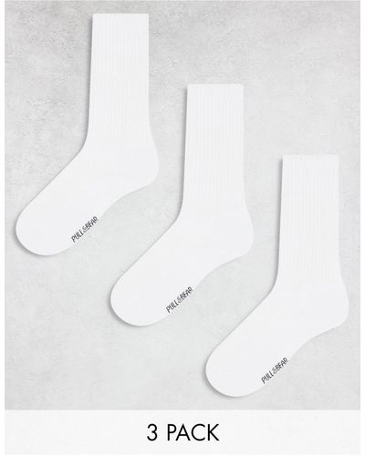 Pull&Bear 3 Pack Socks - White