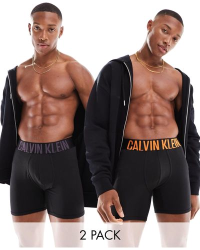 Calvin Klein – intense power – 2er-pack eng geschnittene boxershorts - Schwarz