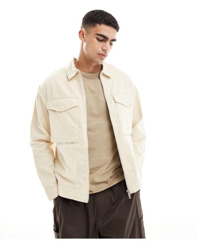 Jack & Jones Premium - veste en sergé à poches fonctionnelles - beige - Neutre