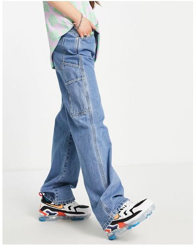 ASOS Oversized 'skater' Jeans Met Medium Taille - Blauw