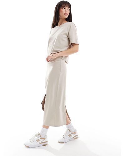 ONLY Jersey Midi Skirt Co-ord - White