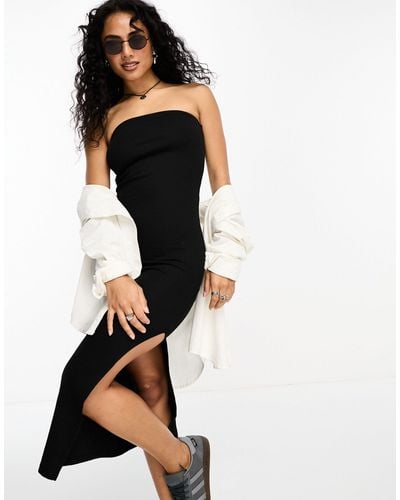 ONLY Exclusive Bandeau Strapless Midi Dress - Black