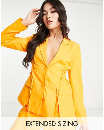 Vero Moda X Joann Van Den Herik Tailored Corset Side Blazer Co-ord - Yellow