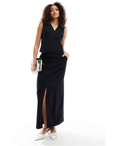4th & Reckless Tailored Split Front Maxi Skirt Co-ord - Black