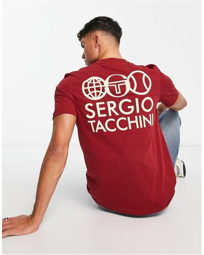 Sergio Tacchini Camiseta roja con estampado en la espalda - Rojo
