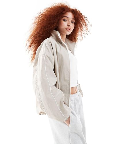 ASOS Track Jacket With Piping Detail - White