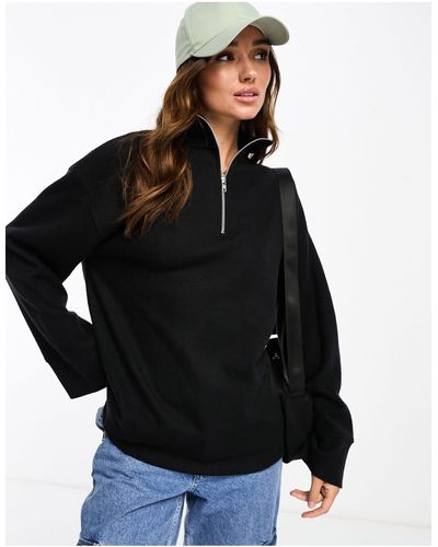 ASOS Super Soft Co-ord Oversized Half Zip Sweater - Black